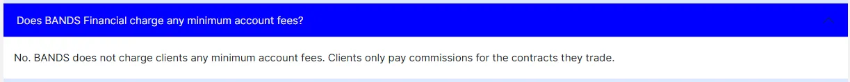 Minimum account fees