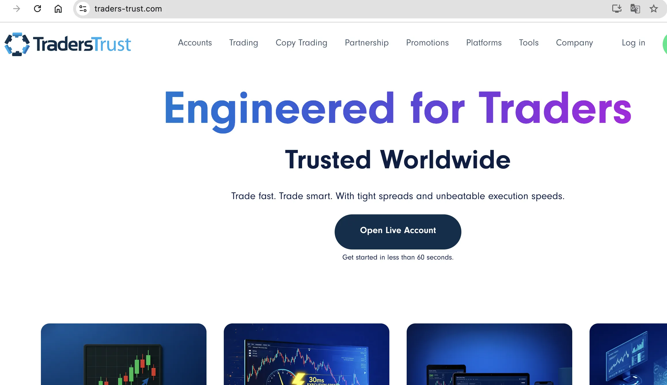 Traders Trust's homepage Traders Trust's homepage