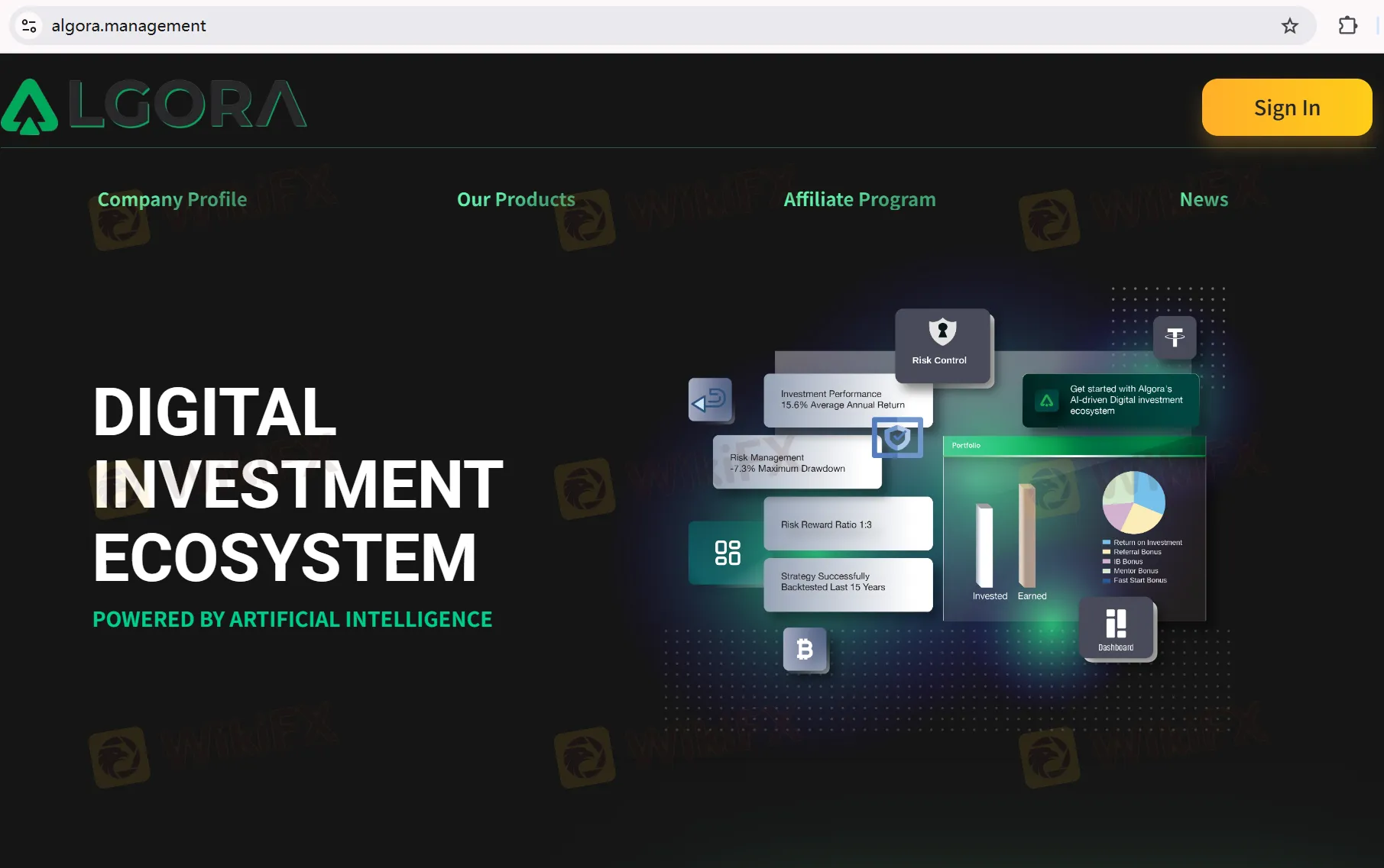 Algora Management's homepage