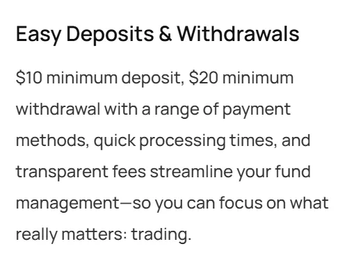Deposit and Withdrawal