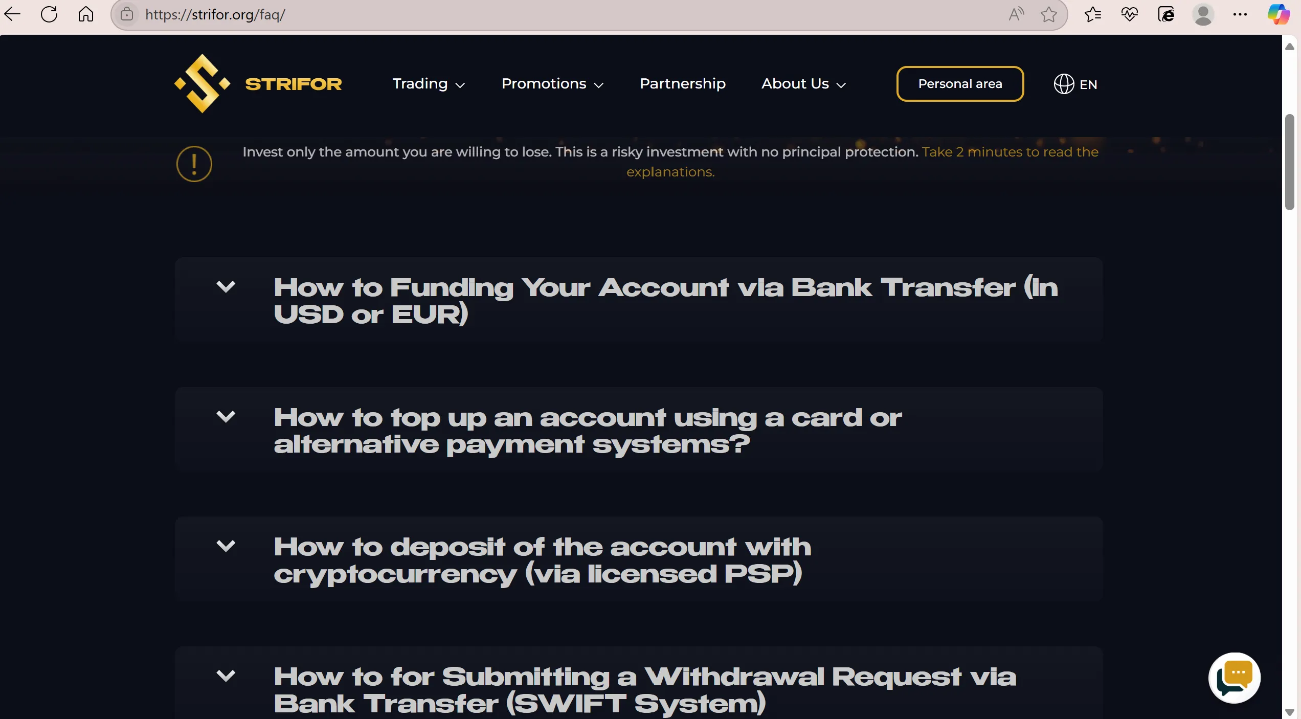 Deposit and Withdrawal