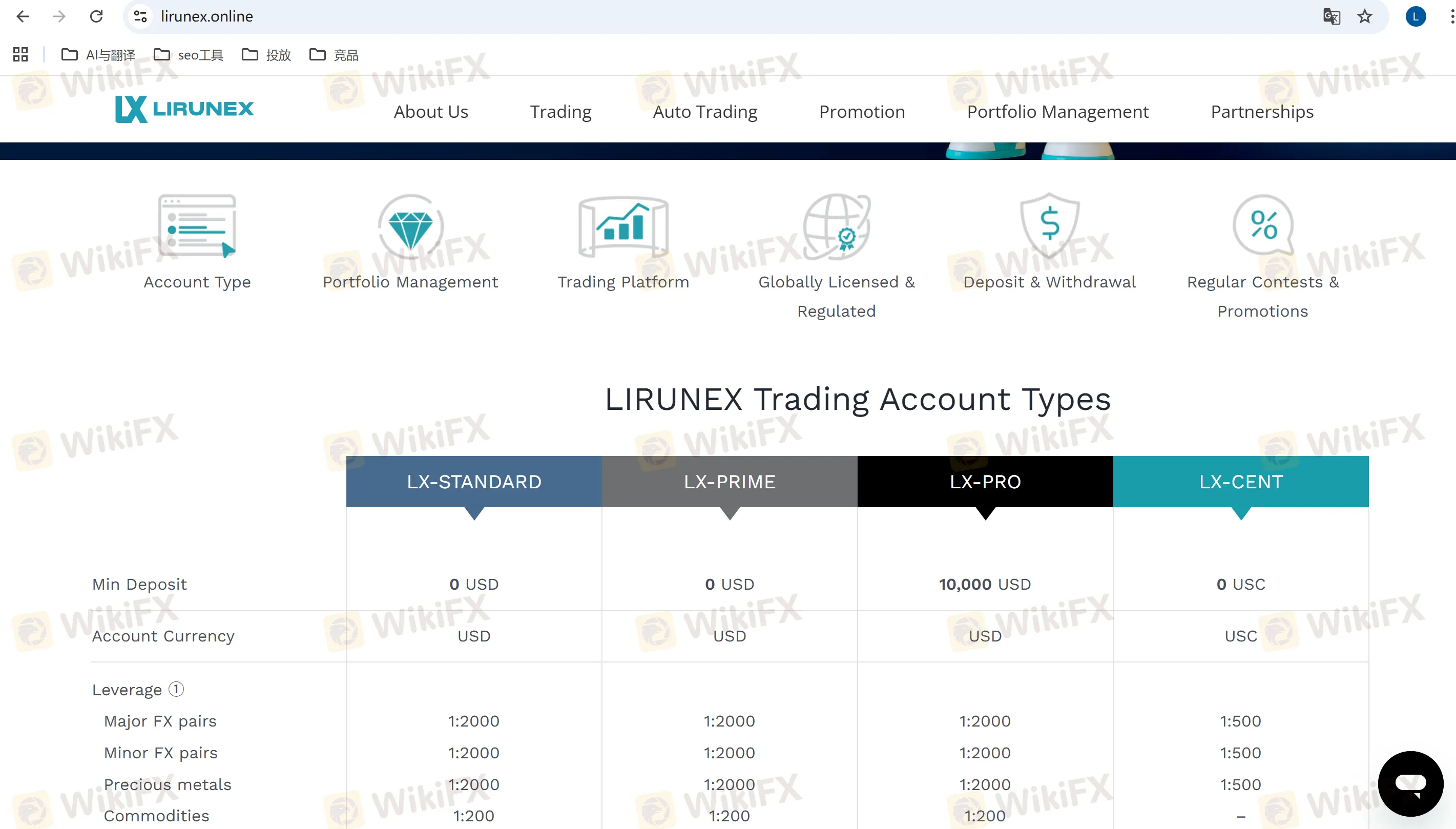 LIRUNEX información de tipos de cuenta LIRUNEX información de tipos de cuenta
