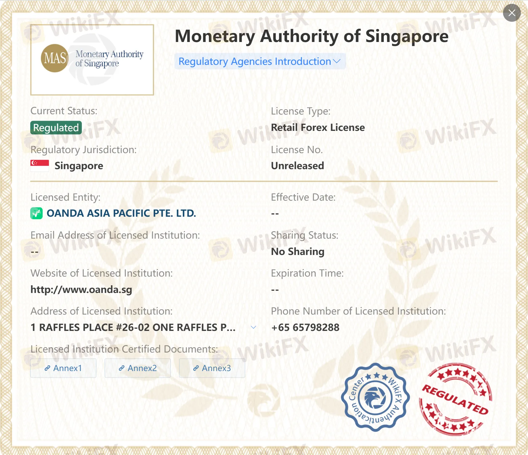 OANDA regulatory 