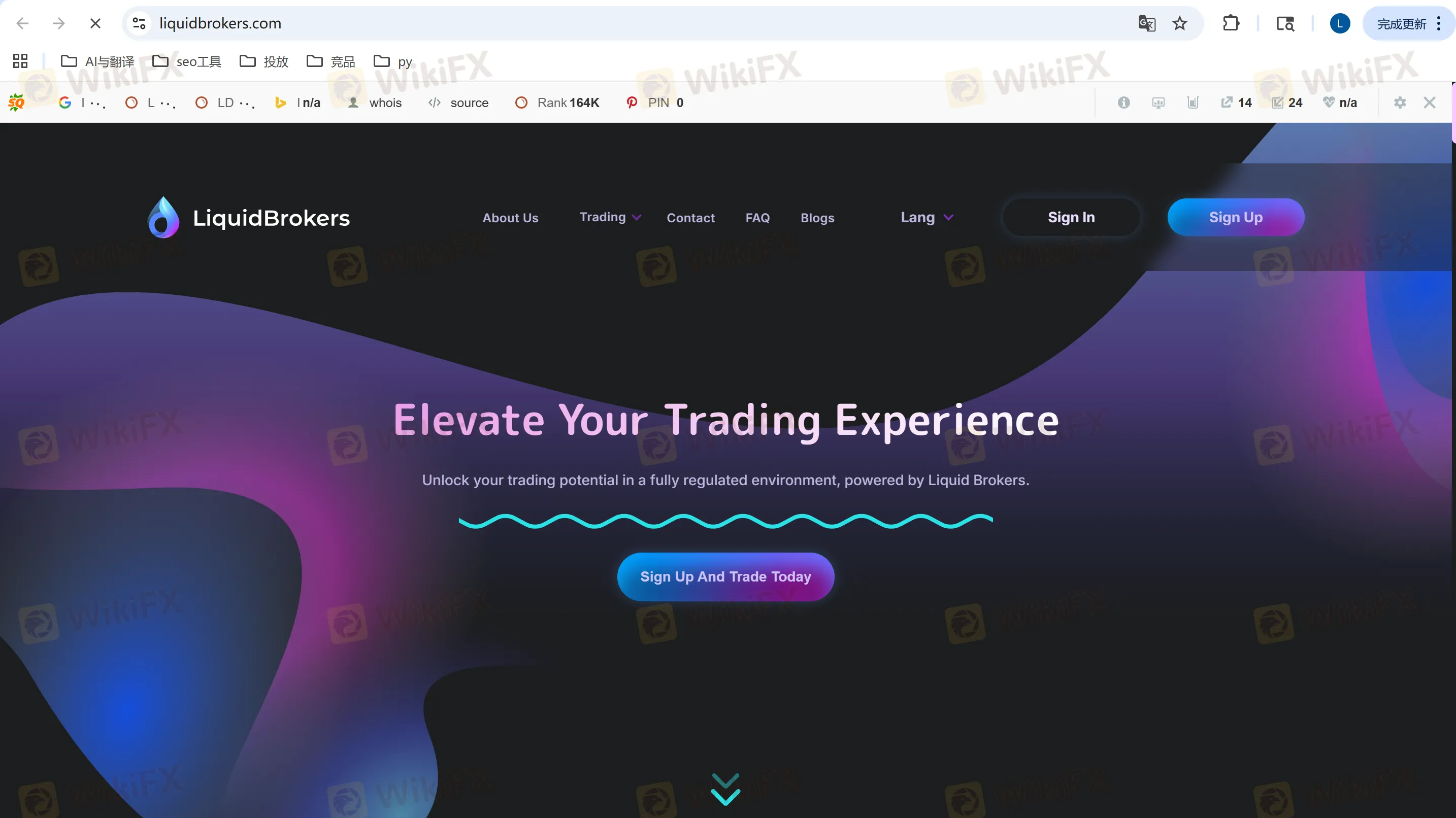 LiquidBrokers websit