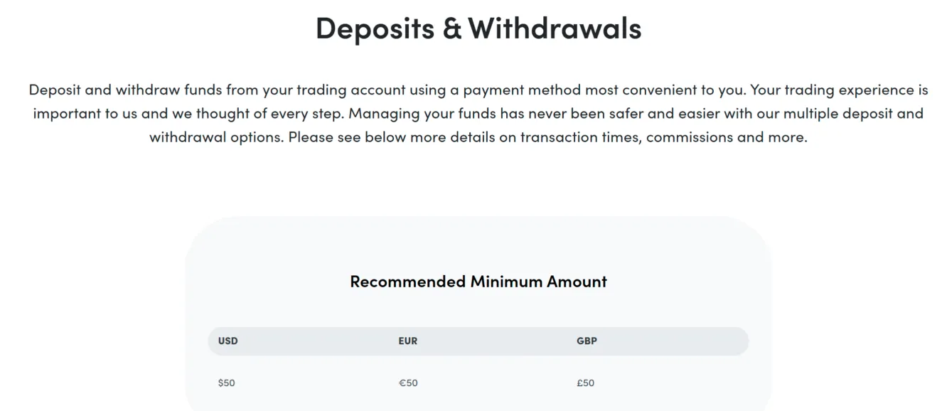 Deposit & Withdrawal
