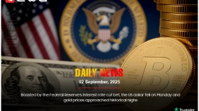 US dollar fell, gold neared record highs, driven by Fed rate cut bets.