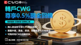 限時優惠，轉戶CWG，尊享0.5%現金回饋，返現無上限！