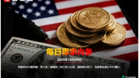 CWG資訊：美國政府繼續停擺，美元週三連續第三個交易日走高；避險需求推升，現貨黃金逼近4060關口