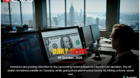 Investors watch the Fed. The US dollar was volatile, and gold dropped 1%.