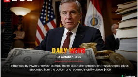 Powell's hawkish stance boosted the dollar, while gold stabilized above $4000.