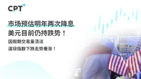 今日聚焦｜市场预估明年两次降息，美元目前仍持跌势！因假期交易量清淡，道琼指数下跌走势看涨！