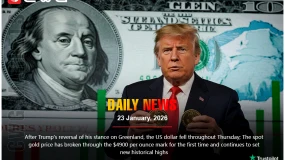 Trump's Greenland shift hit the dollar, gold topped $4900.