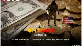 CWG資訊：川普稱「戰爭已基本結束」，美元週一走勢震盪下行；金價在劇烈波動後，結構性牛市邏輯依然存在