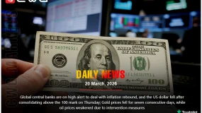 Central banks alert; USD dips, gold 7-day fall, oil weakens.
