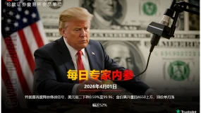 CWG资讯:特朗普再度释放停战信号,美元周二下跌0.59%至99.96;金价飙升重回4650上方,油价单月涨幅近52%
