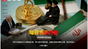 CWG資訊:美伊有望達成60天諒解備忘錄,美元週四衝高回落,金價自兩個月最低反彈,美油或測試85美元關口