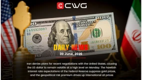 Iran denies US talks; USD volatile high. Fed hawkish caps gold; geopolitics lifts oil.