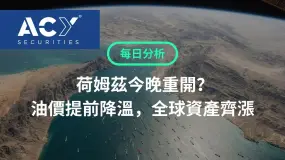 【ACY每日分析】霍爾木茲今晚重開?油價提前降溫,全球資產齊漲! AI燒錢令SpaceX轉跌!