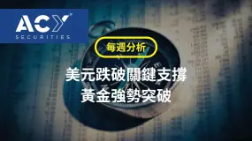 【每週分析】美元跌破關鍵支撐，黃金強勢突破！